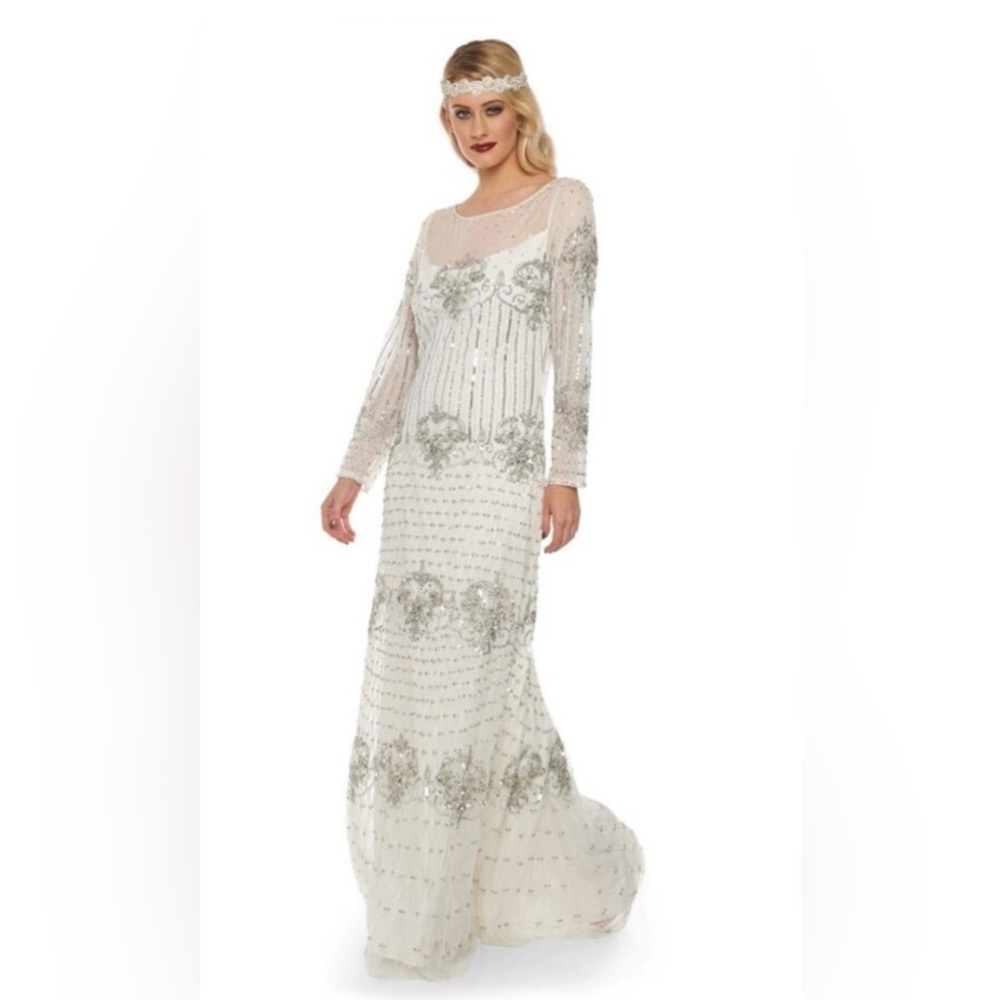 White Sequin Embellished Cocktail Dress